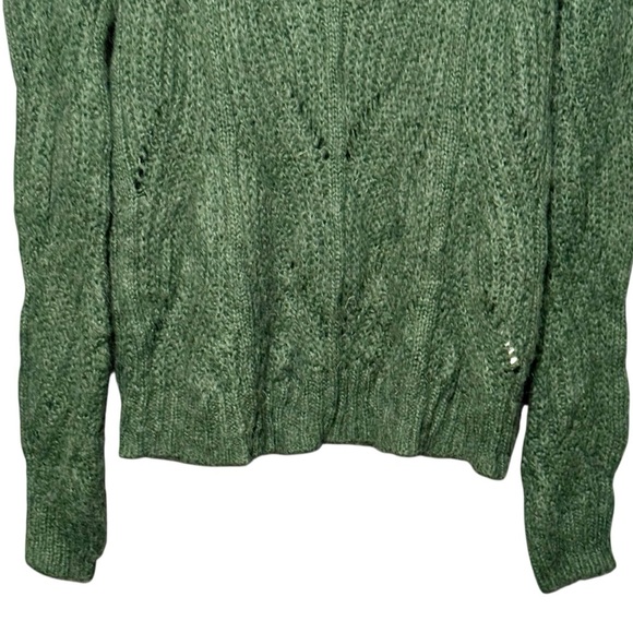 Madewell Chunky Knit Alpaca Fuzzy Dark Green Soft Pullover Sweater size XS - Picture 4 of 9